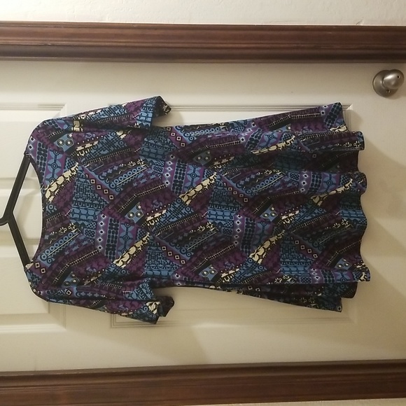 🌸2 for $15🌸 LulaRoe Purple and Blue Print Flowy Tunic Top - Picture 3 of 8